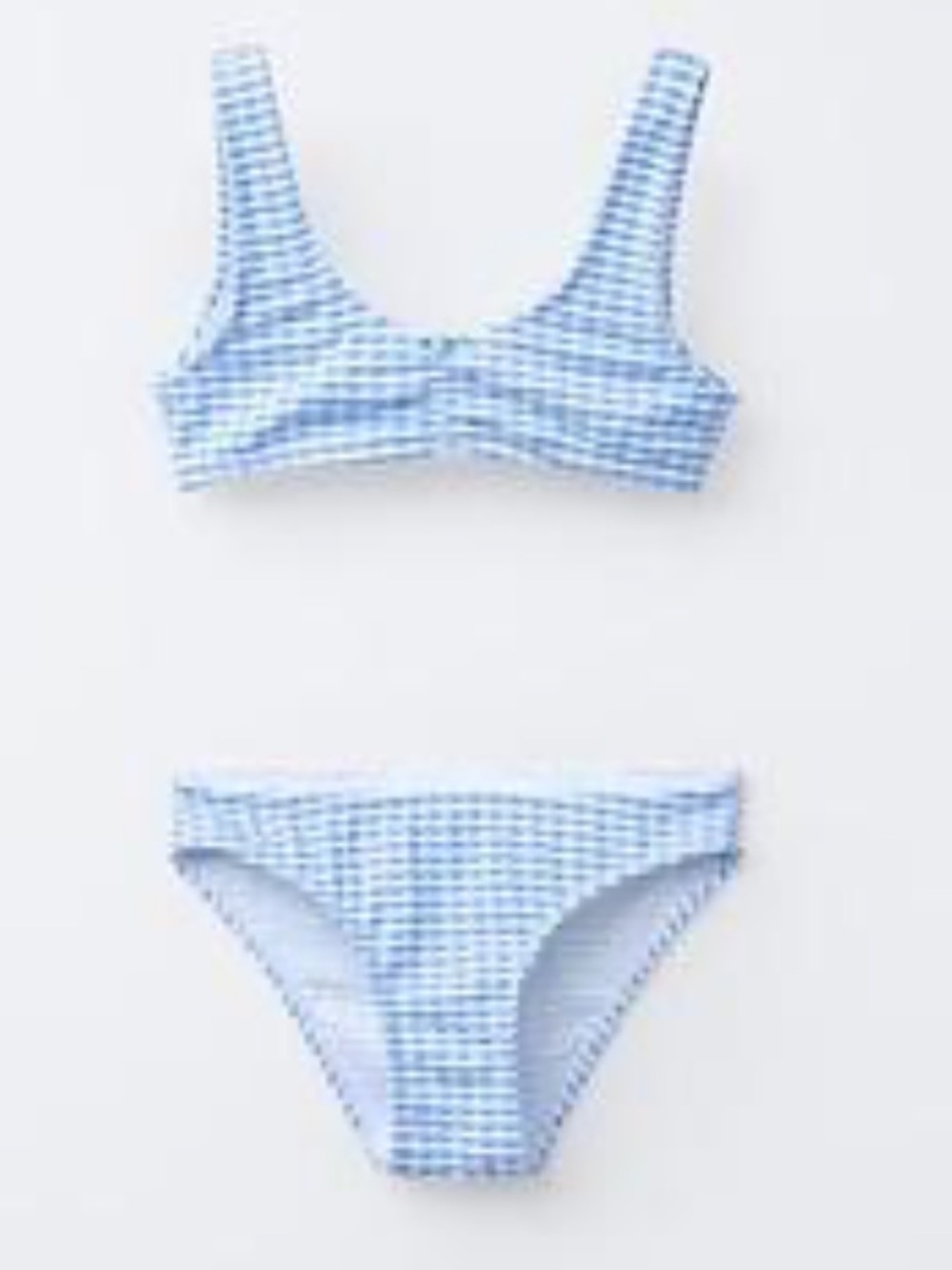Zara Light Blue Gingham Two-Piece Swim Set